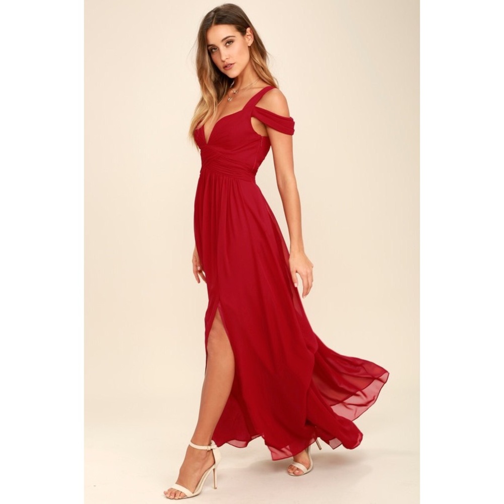 Bariano Ocean of Elegance Wine-Red Prom Dress